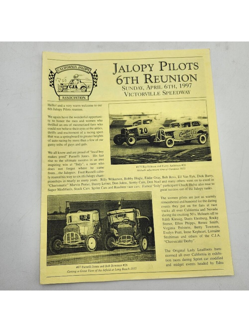 Jalopy Pilots 6th Reunion Program 1997 California Jalopy Association Victorville